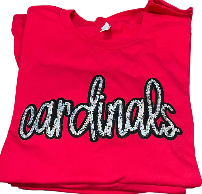 Cardinals sequin patch short sleeve tee