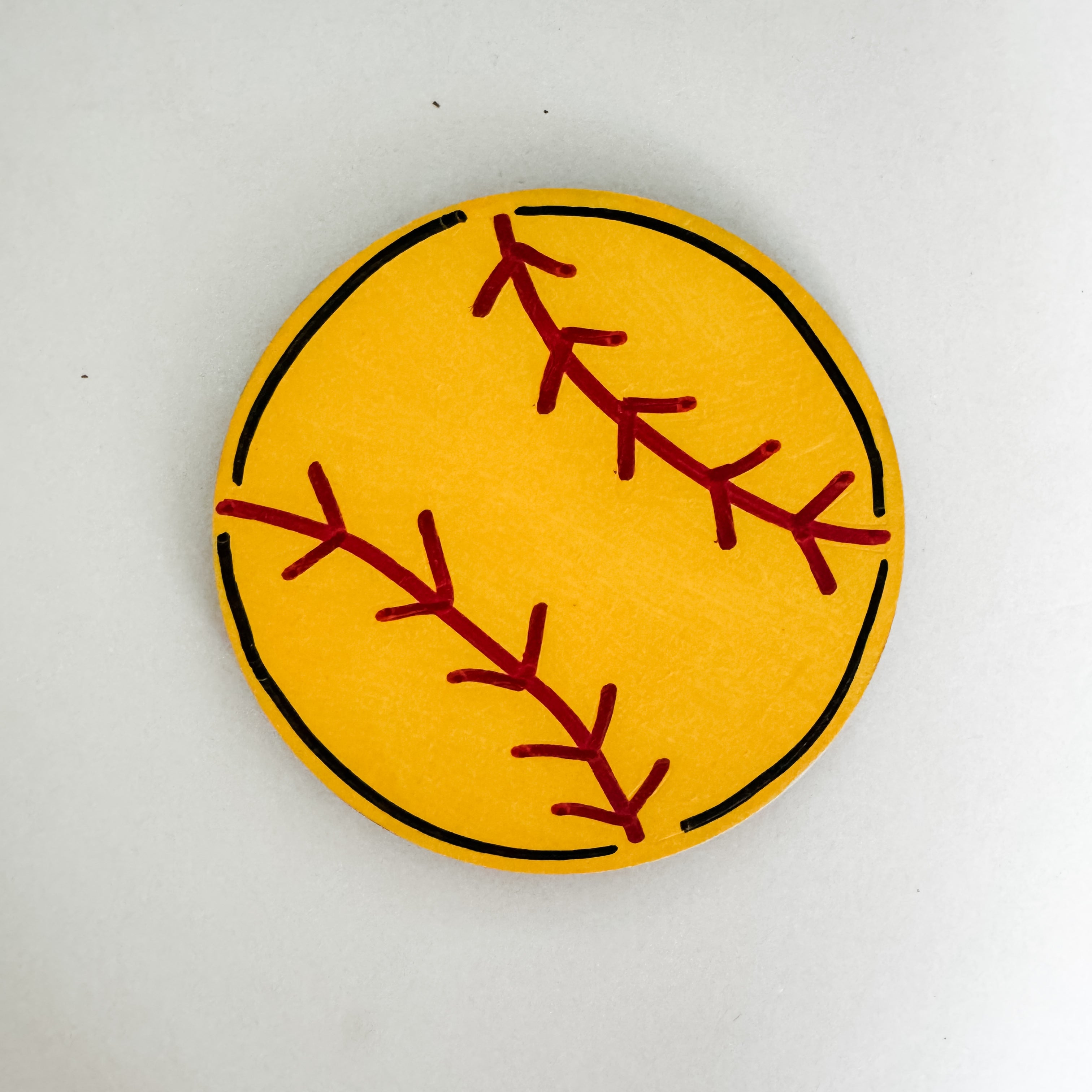 Hand-Painted Soccer Softball Interchangeable Piece