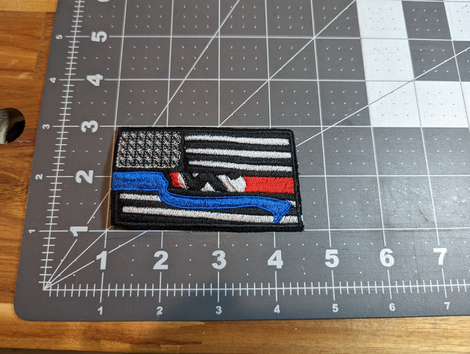 Blue Line Nazi Flag Iron On Patch