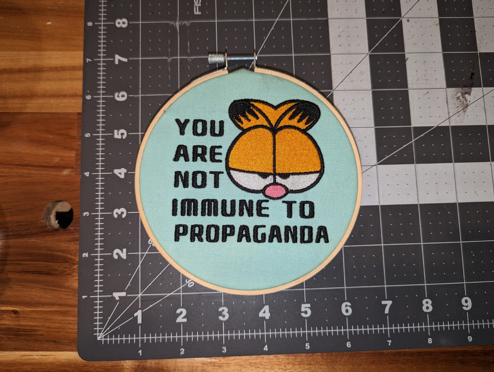 You Are Not Immune to Propaganda Embroidered Wall Hanger