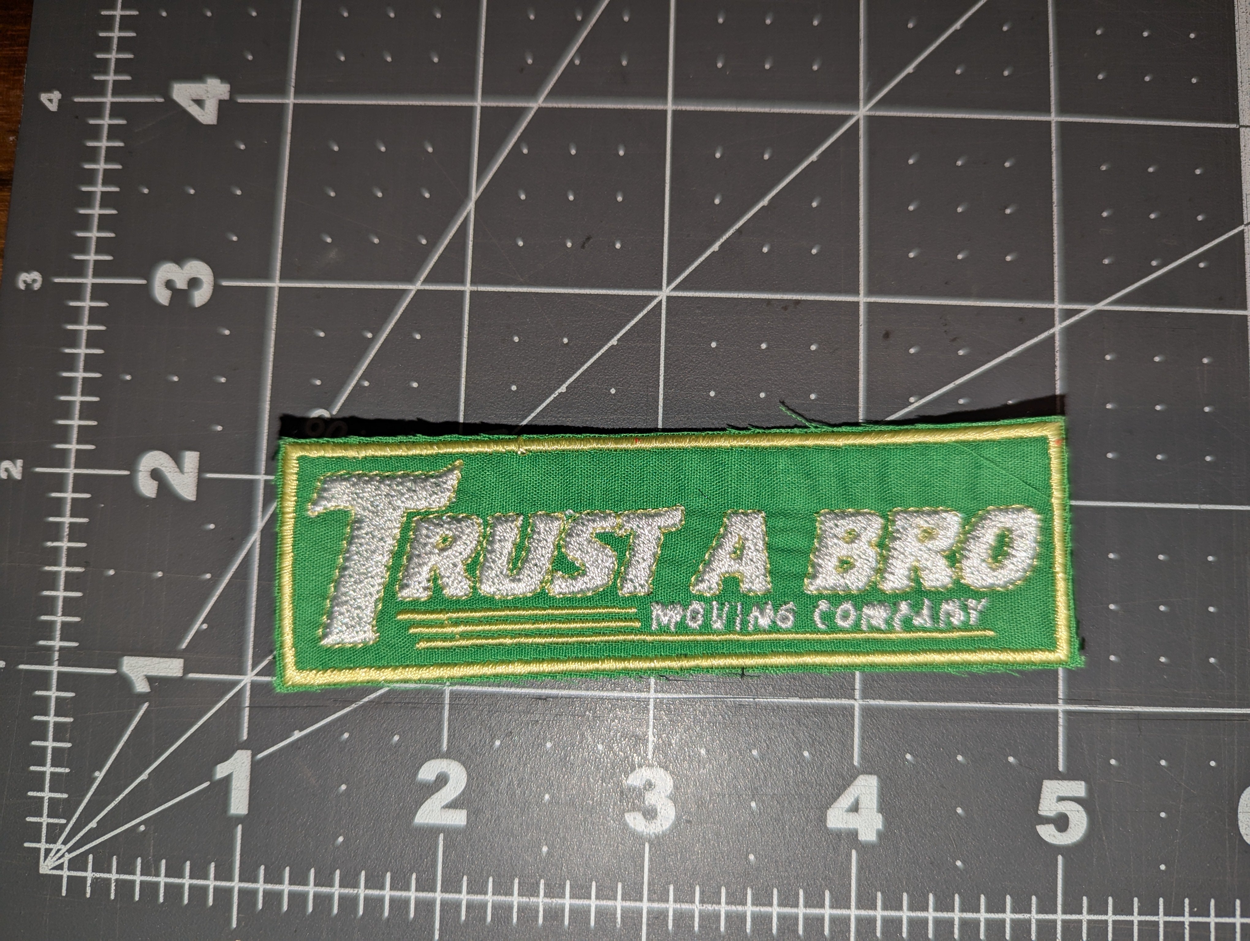 Trust A Bro Moving Company Iron On Patch