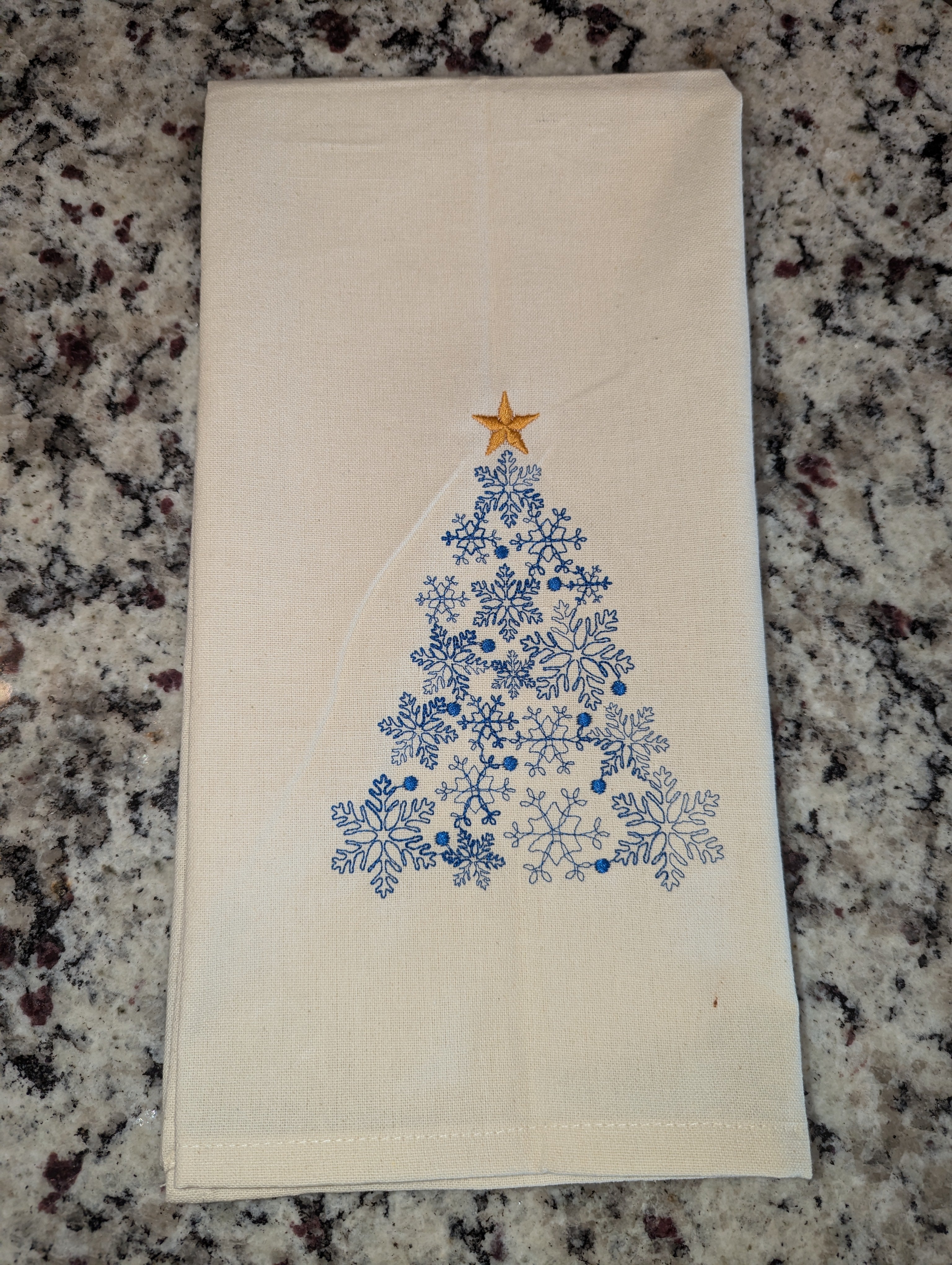 Snowflake Chrstmas Tree Tea Towel