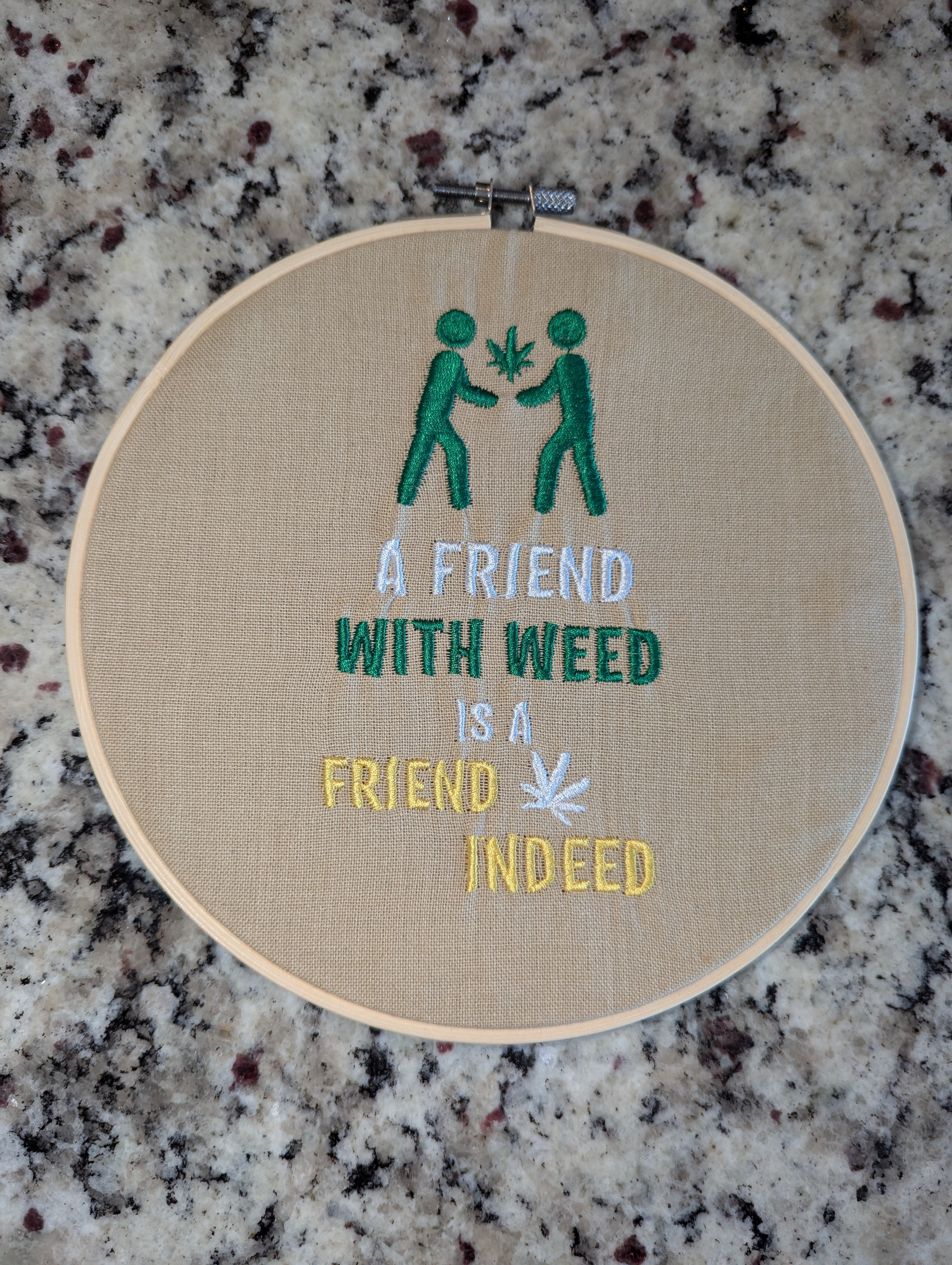 A Friend Indeed Embroidered Wall Hanger