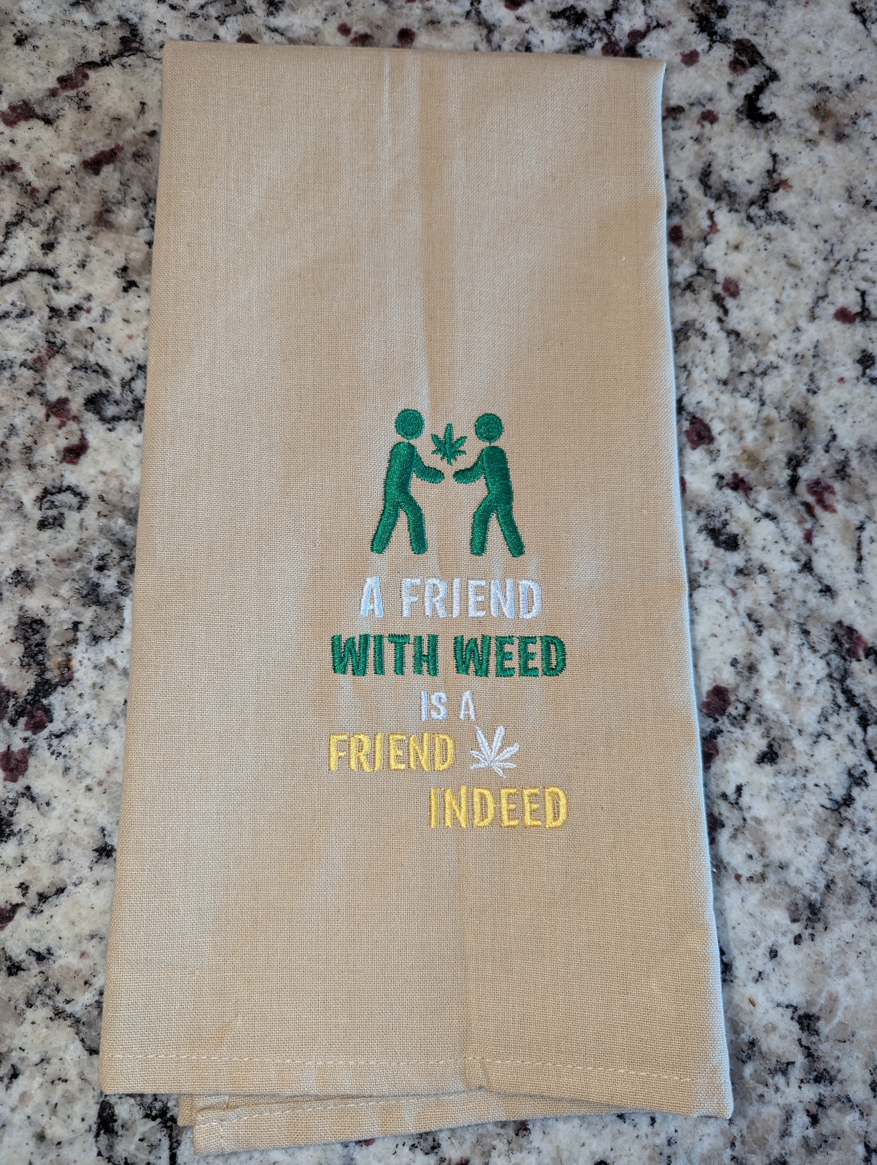 A Friend Indeed Embroidered Kitchen Towel