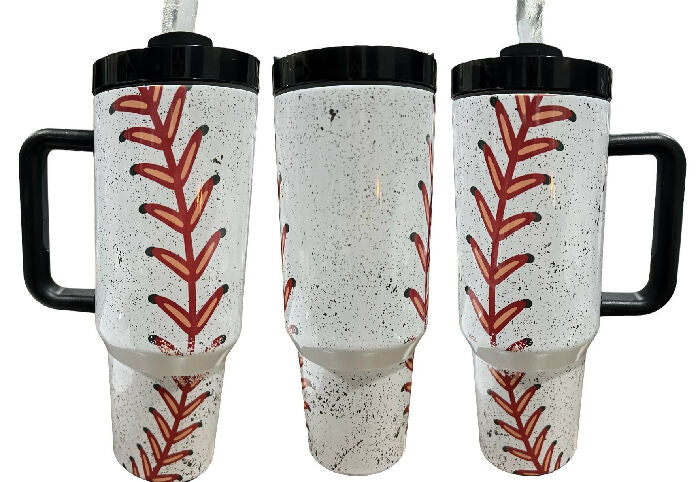 Baseball seams 40 oz quencher tumbler