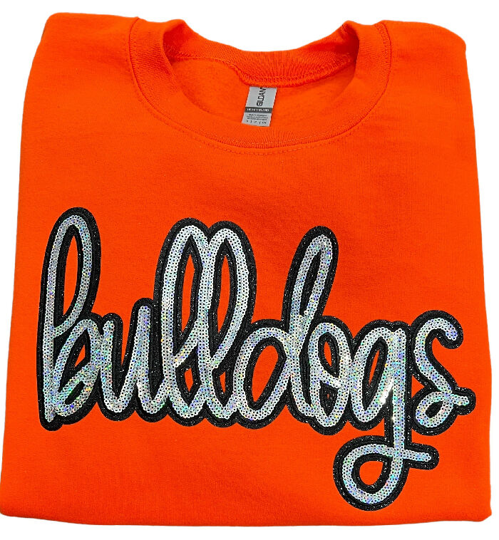 Bulldogs sequin patch sweatshirt