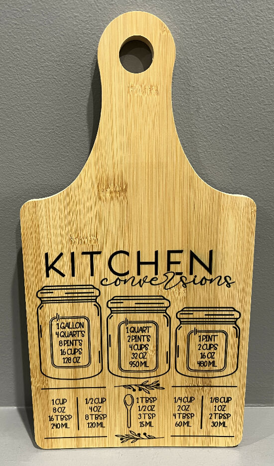 Kitchen conversions wood sign