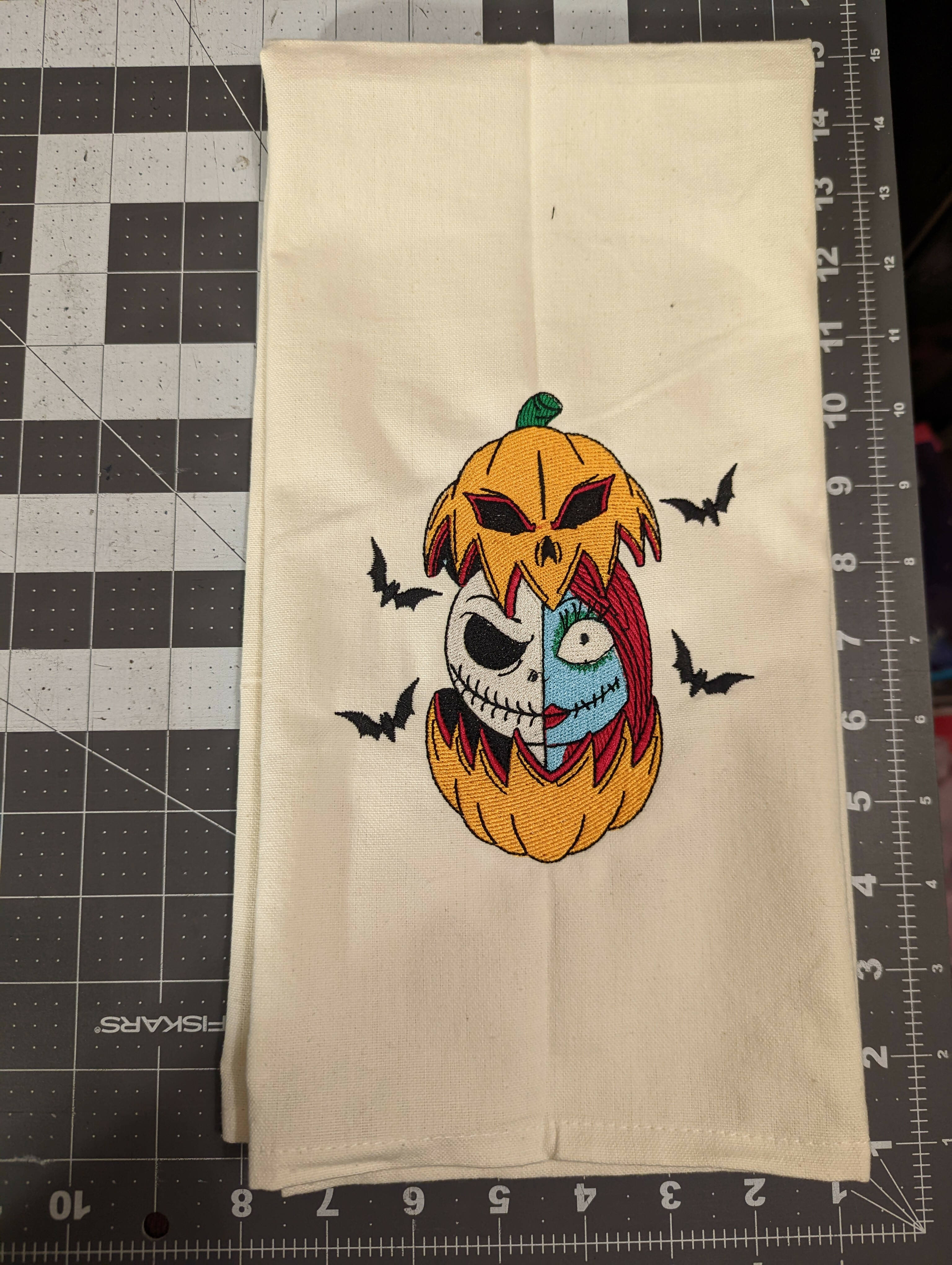 Jack and Sally Halloween Decor Towel