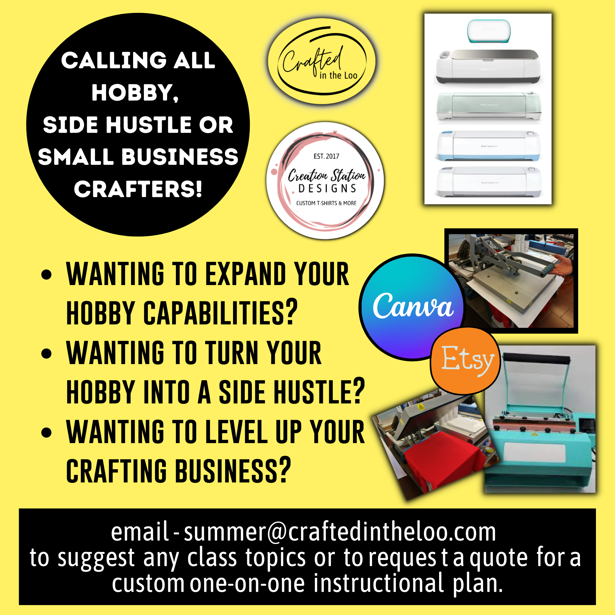 Four Session Bundle - One-on-One Cricut Classes - Custom Content