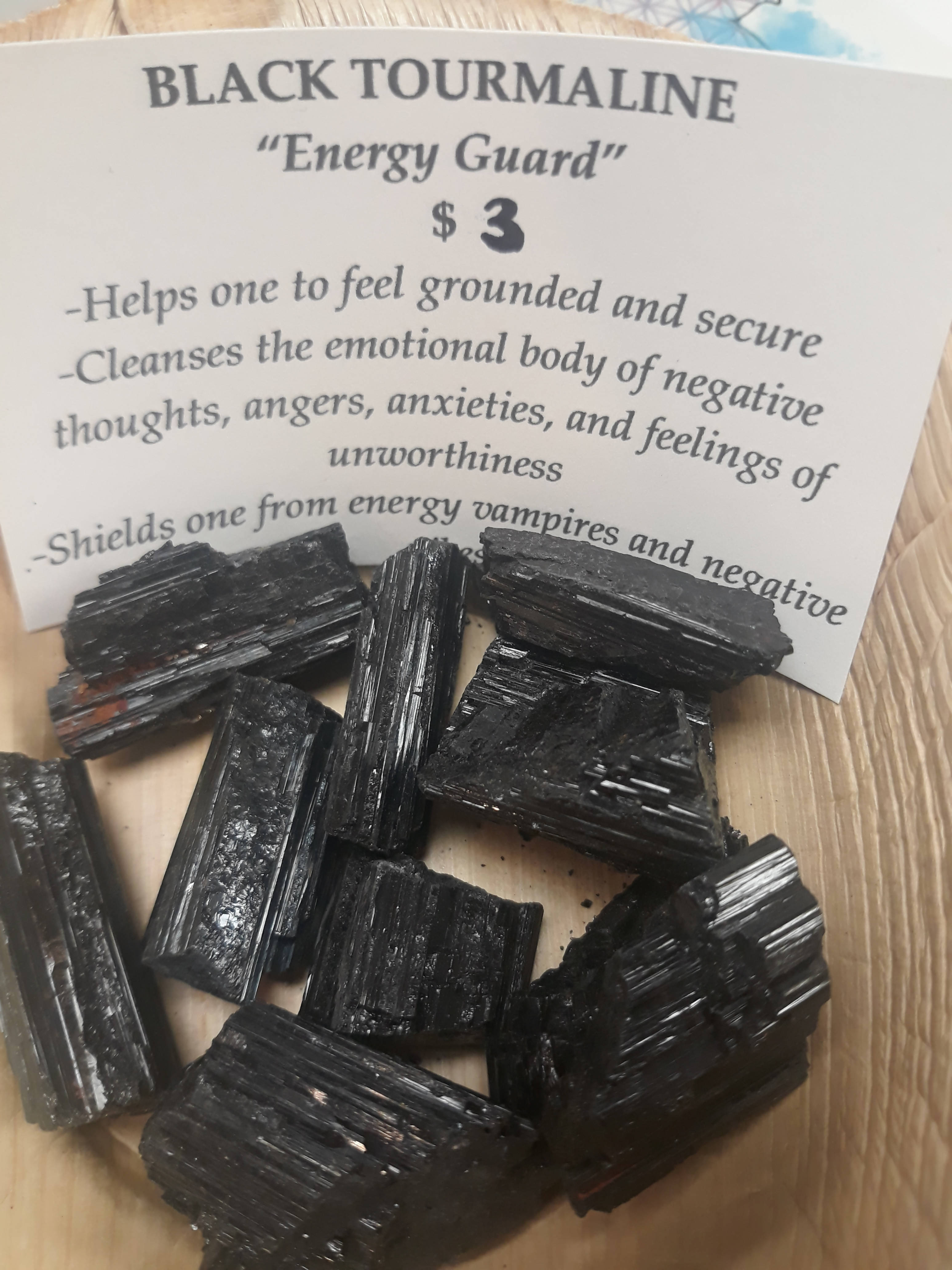 Black tourmaline tumbled