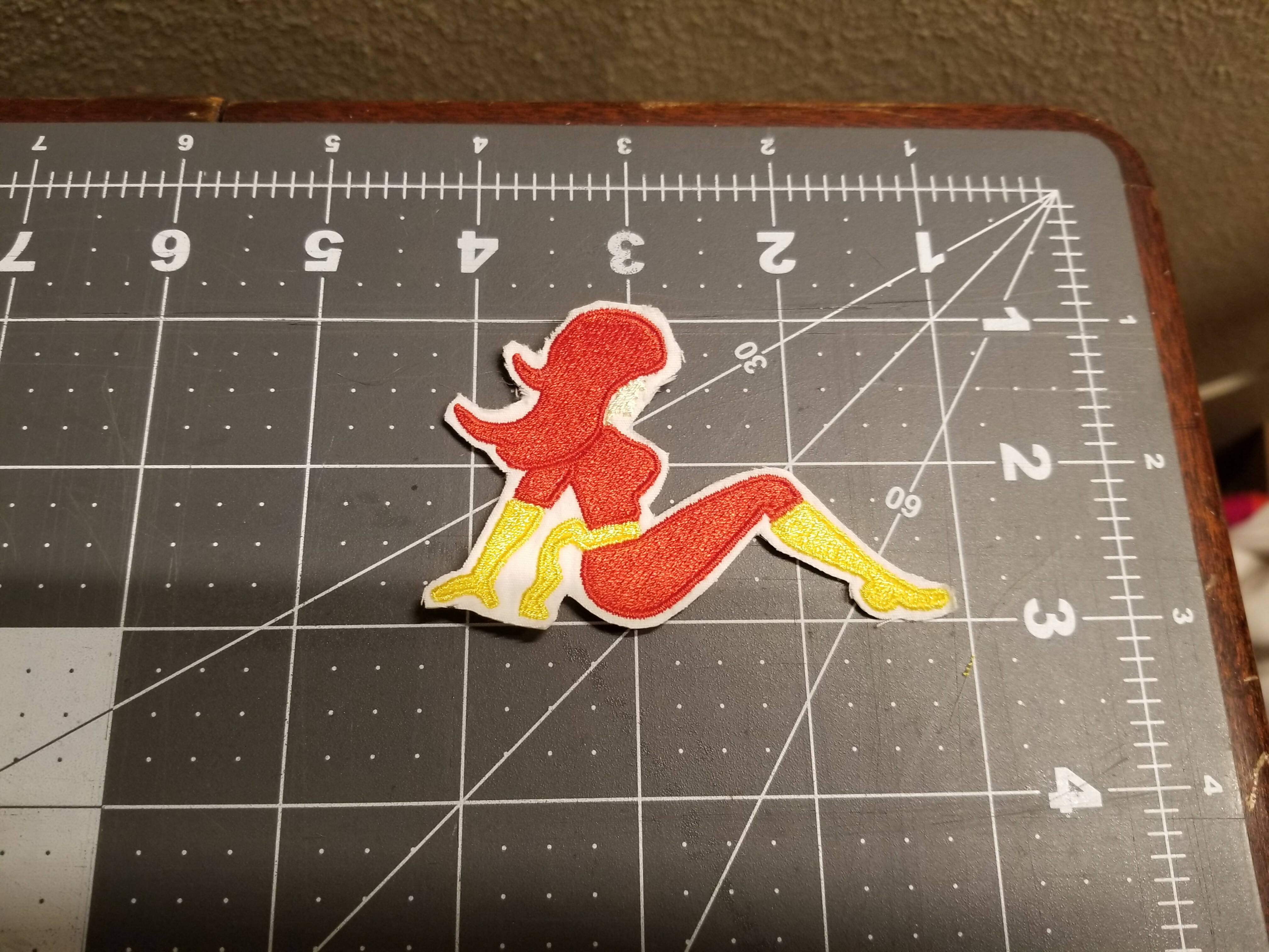 Dark Firebird Mudflap Girl Iron On Patch