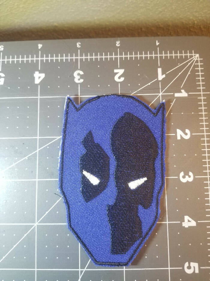 Black Leopard Face Iron On Patch