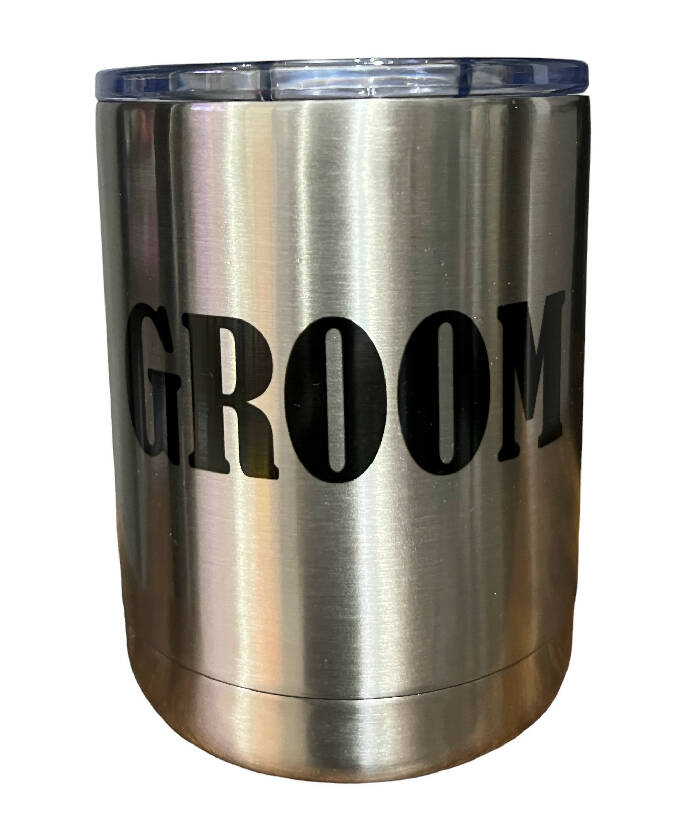 Groom lowball tumbler