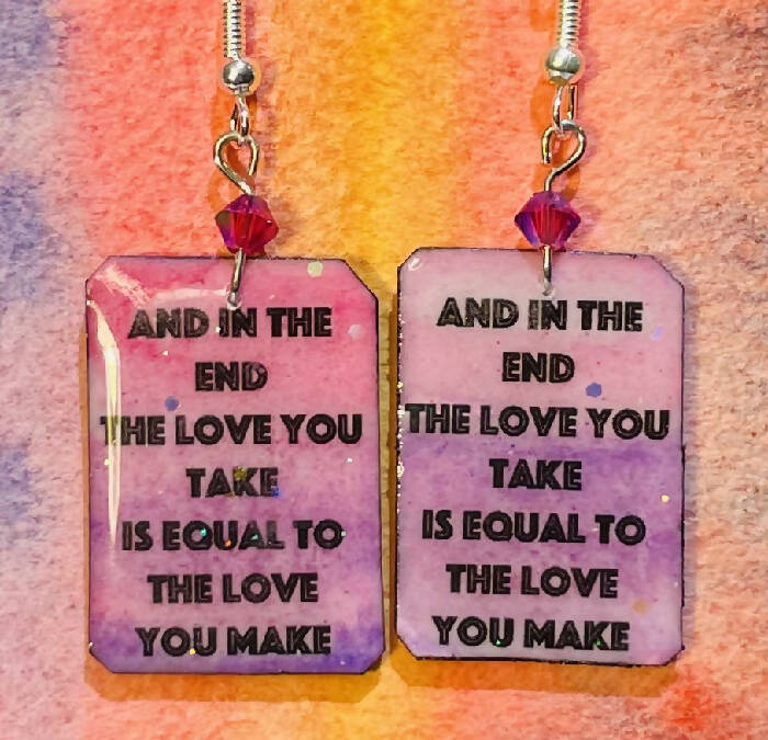 The Love you Take Lyrics Earrings