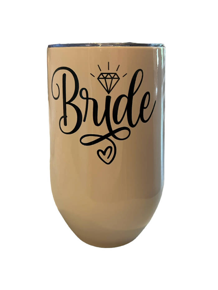 Bride stemless wine tumbler