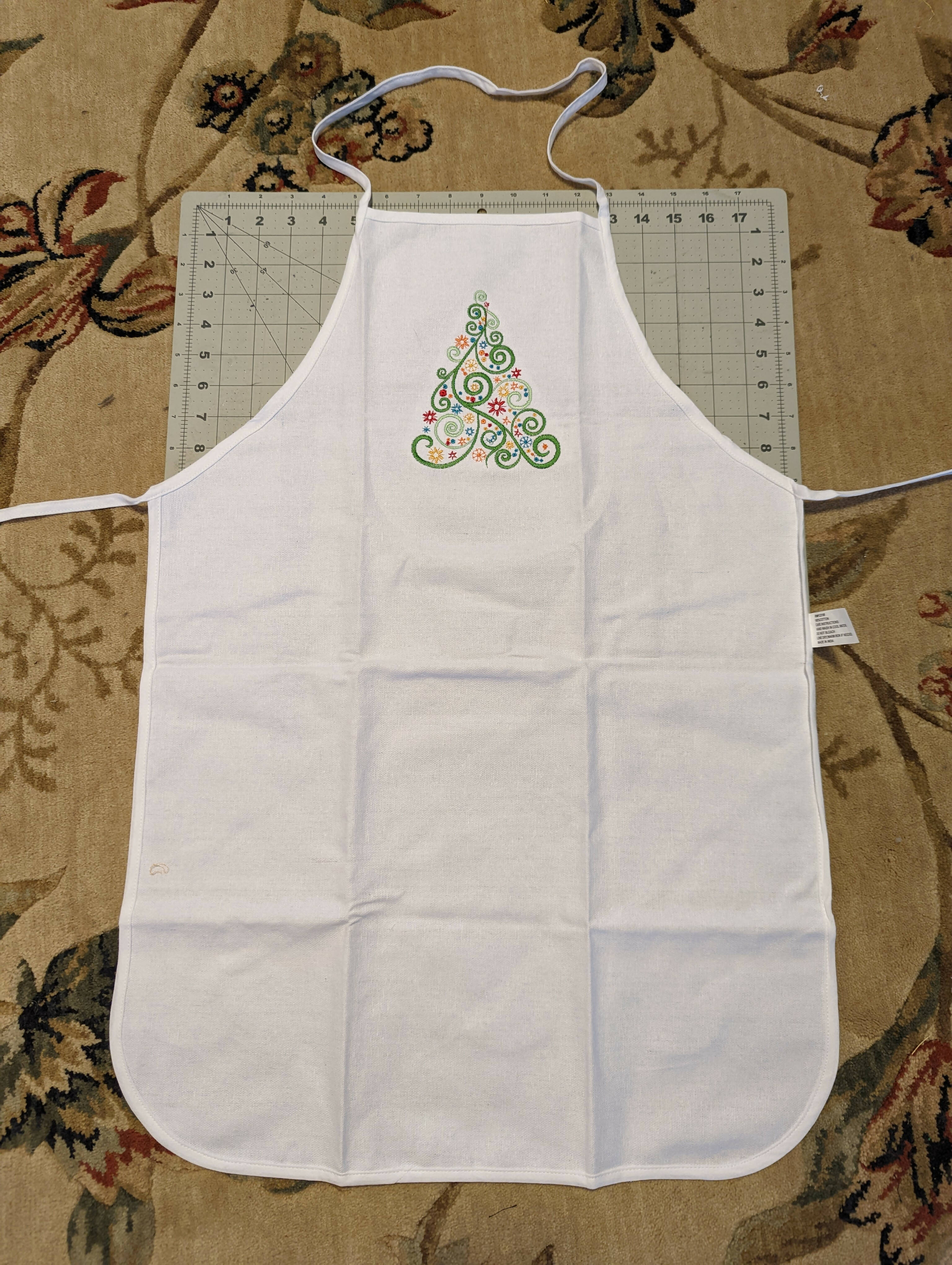 Swirly Christmas Tree Apron