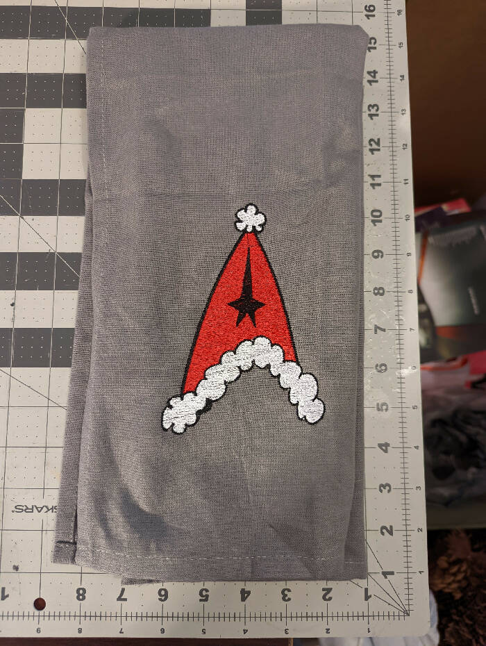 Santa Trek Hat Christmas Decor Towel