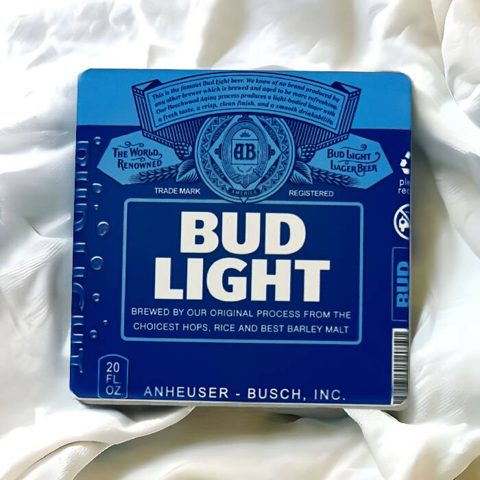 L I G H T (BL) beer label coaster