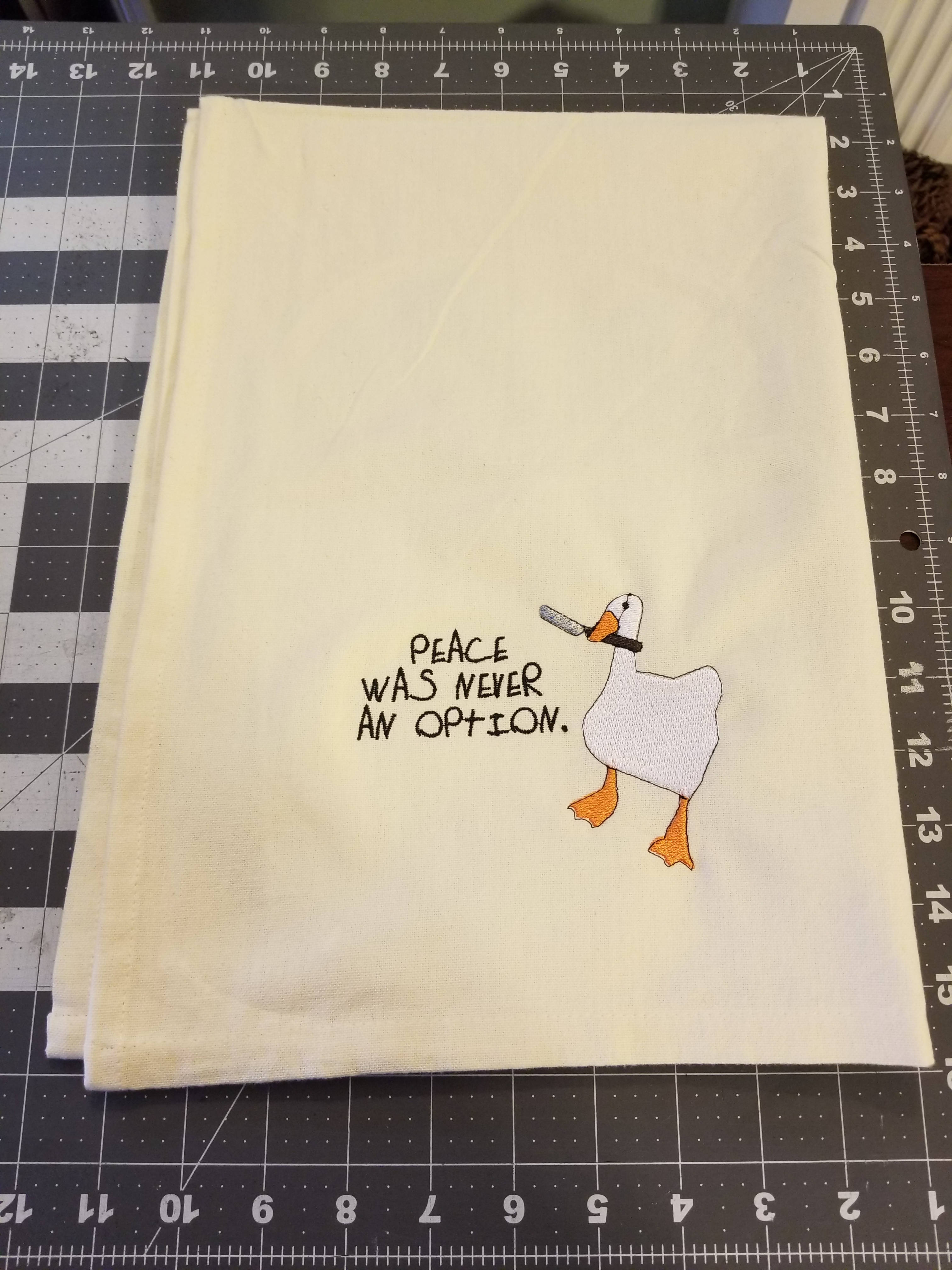 Peace Was Never An Option Embroidered Towel