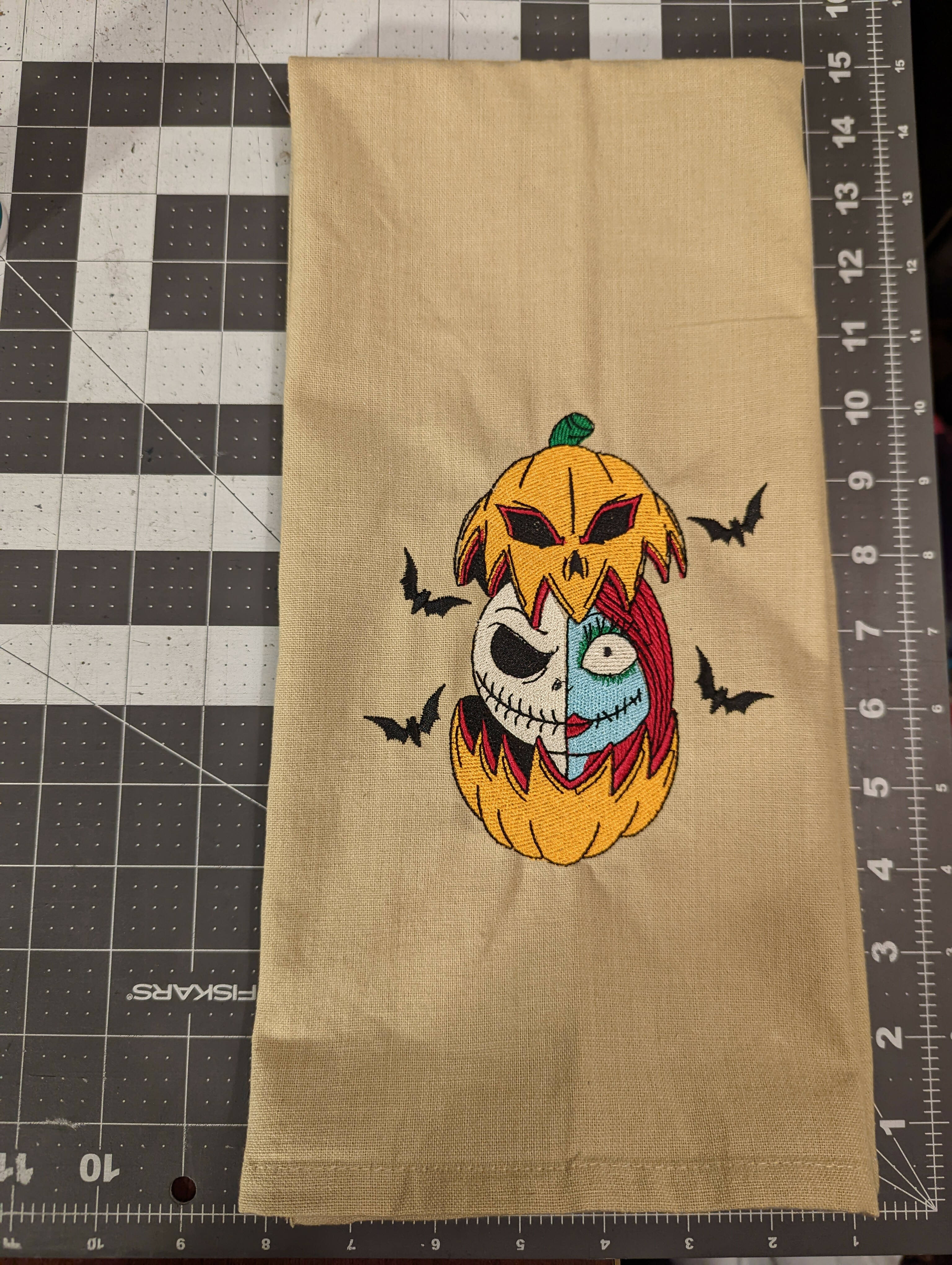 Jack and Sally Halloween Decor Towel