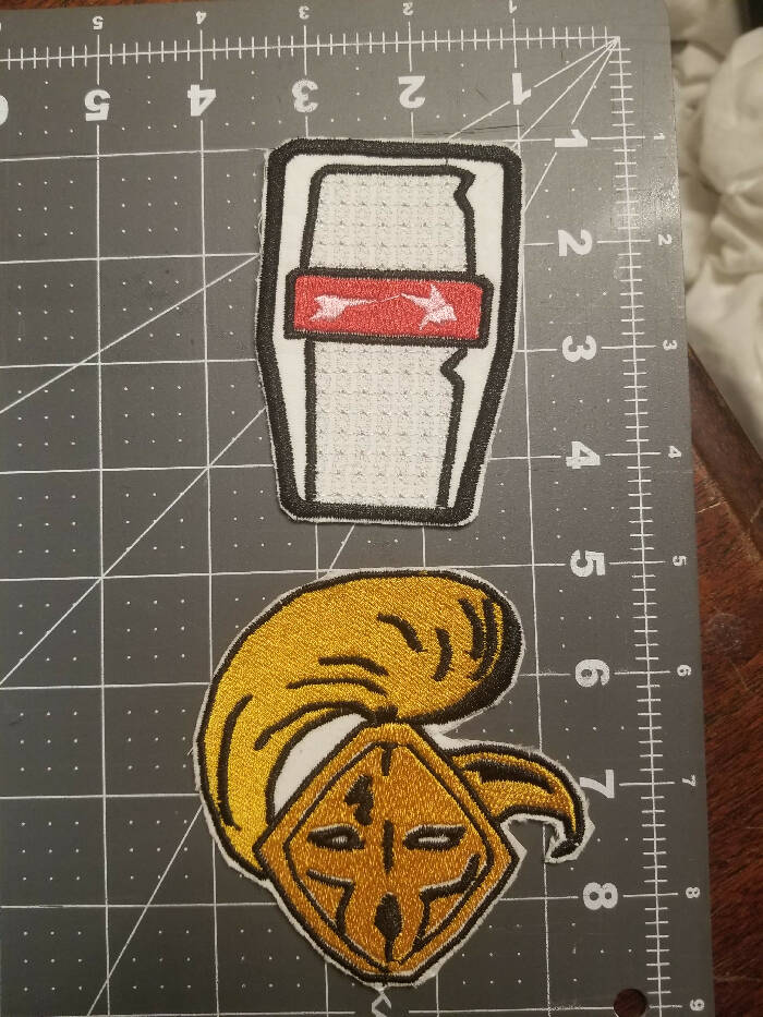 Silver Space Robot Face Iron On Patch