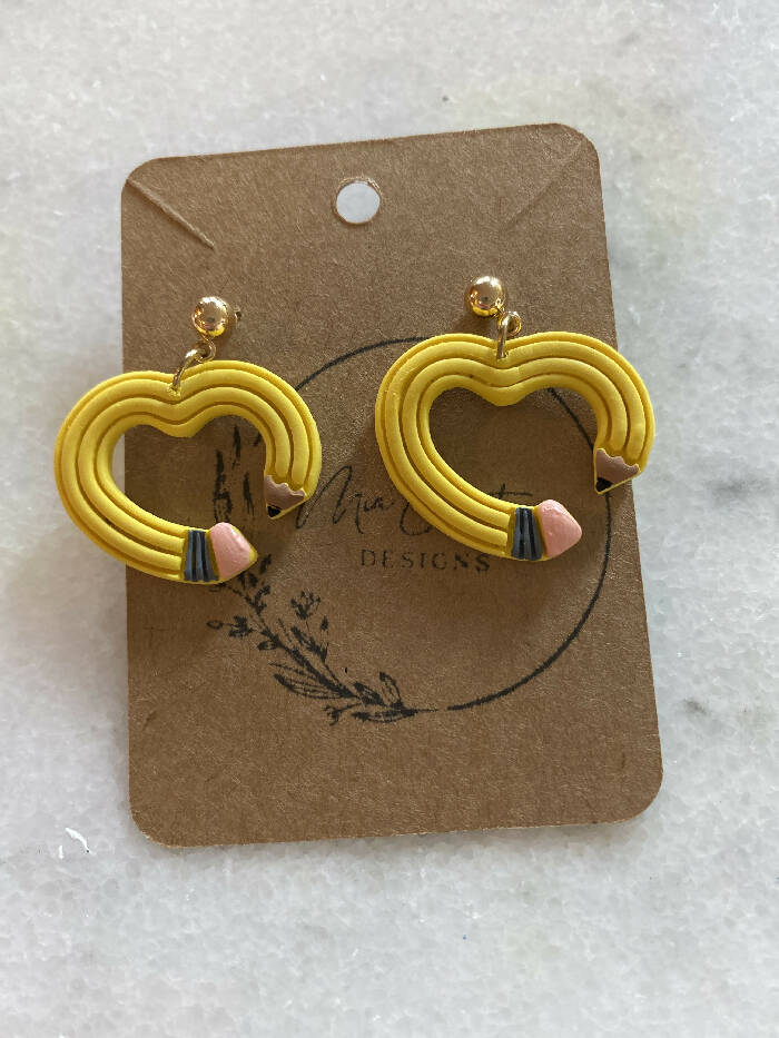 Heart pencil dangles