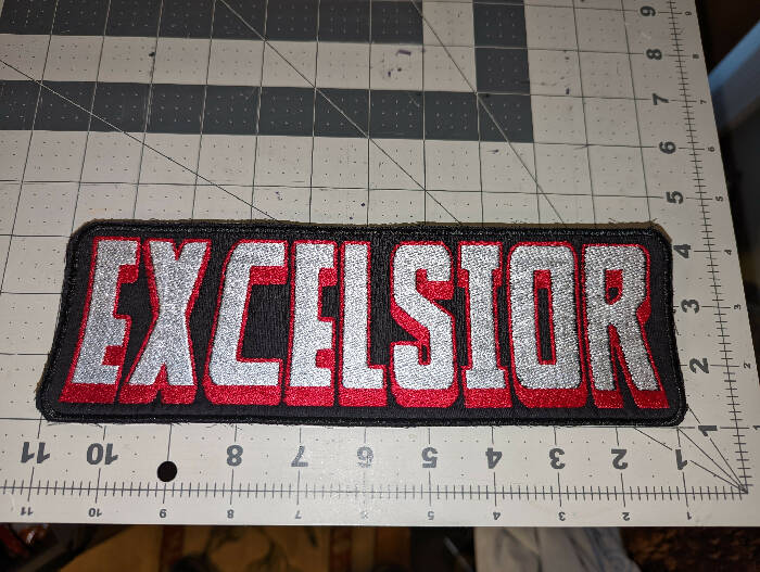 Excelsior 80s Style Logo Iron On Patch