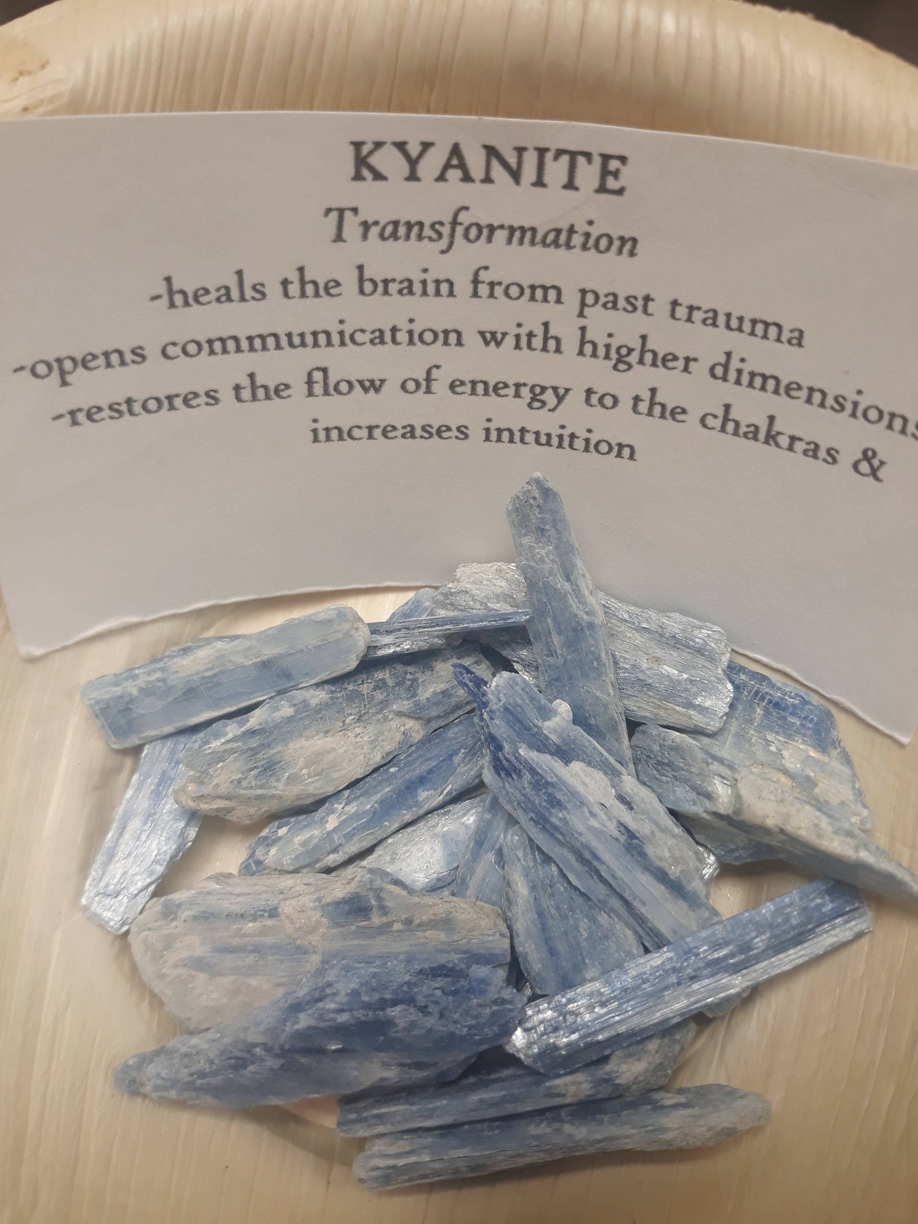 Blue kyanite tumbled stone