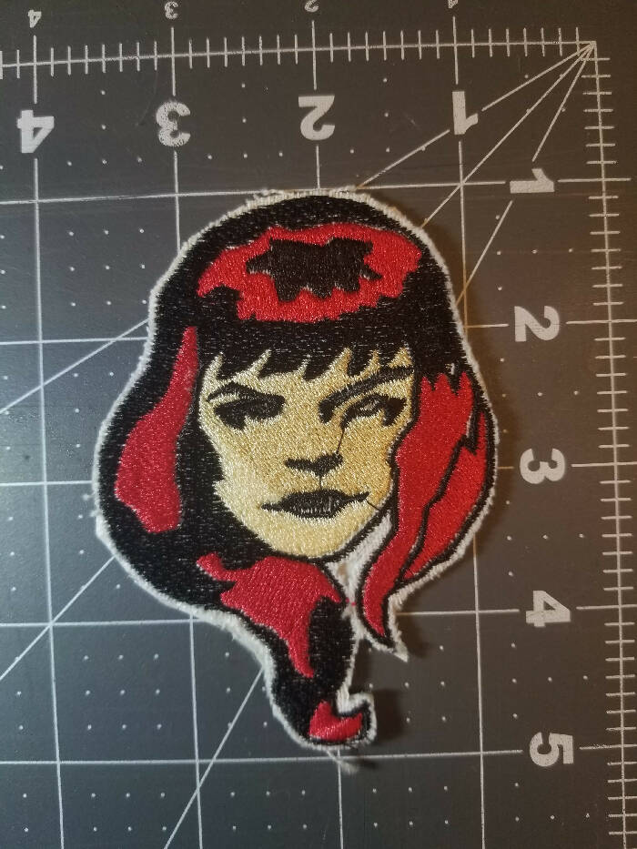 Black Spyder Face Iron On Patch