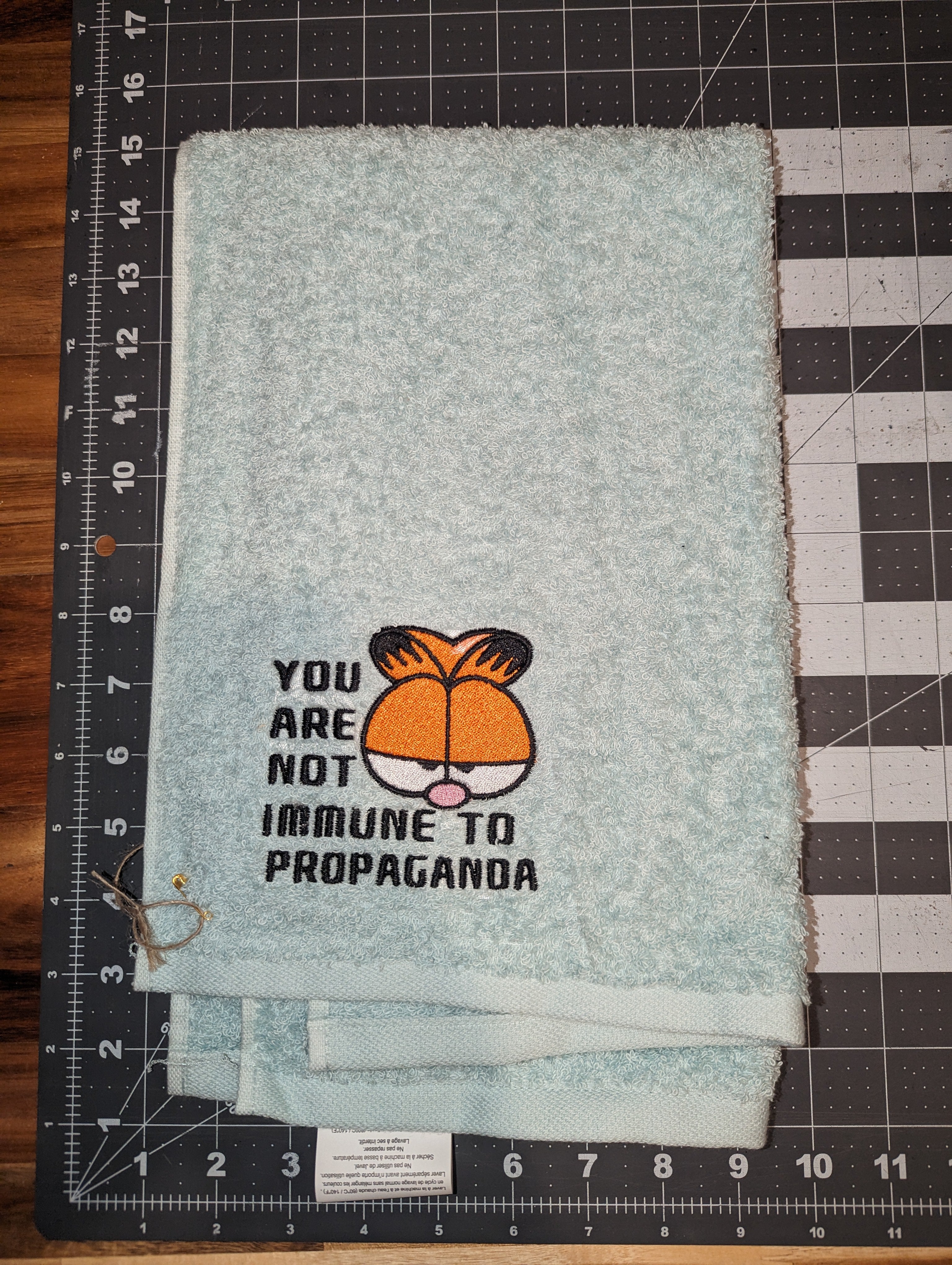 Propaganda Garfield Embroidered Terry Towel