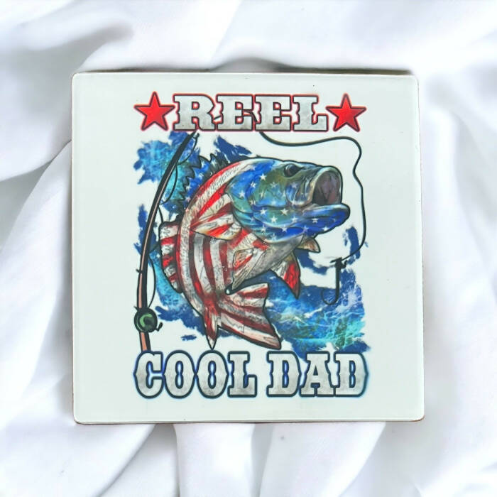 Reel cool dad coaster