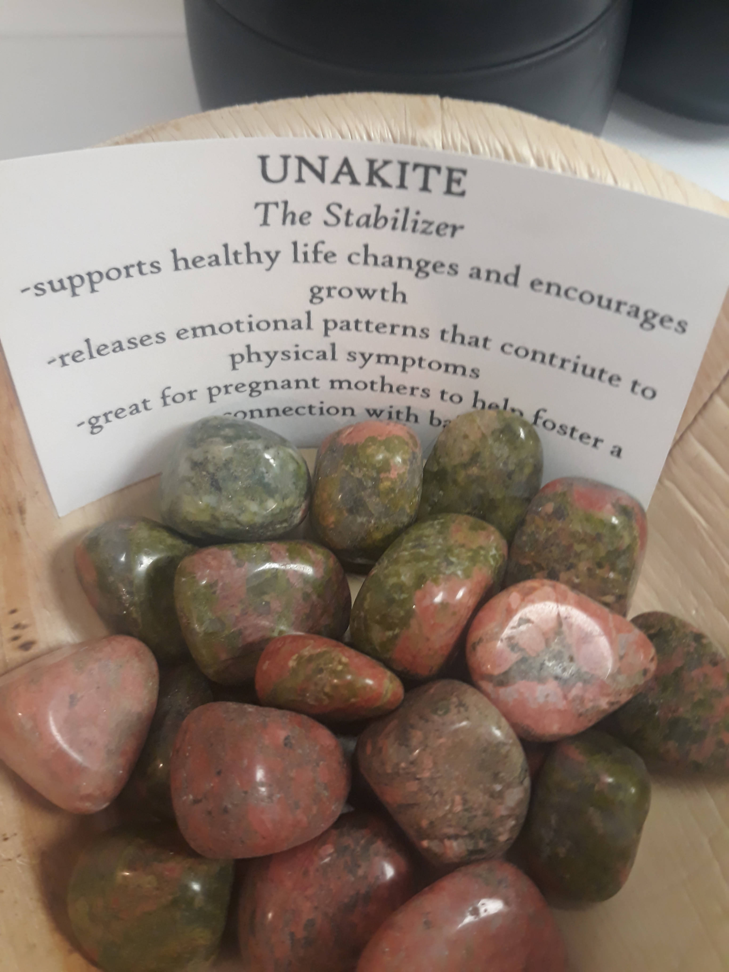 Unakite tumbled stone