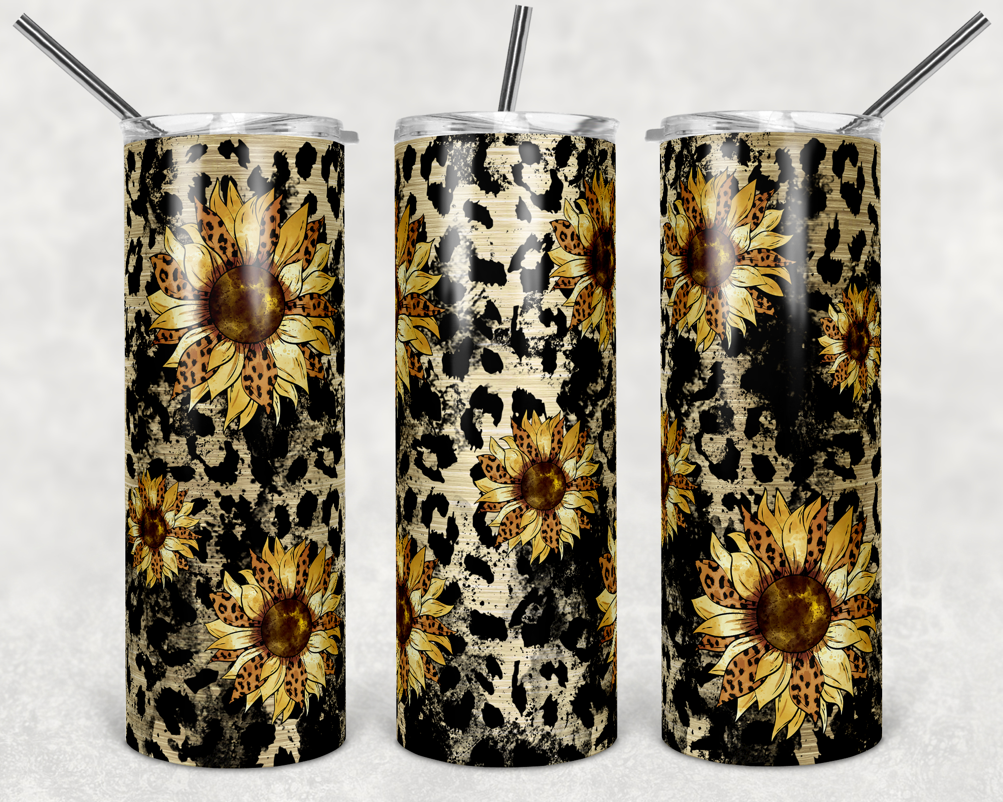 Sunflower Leopard - 20oz Tumbler