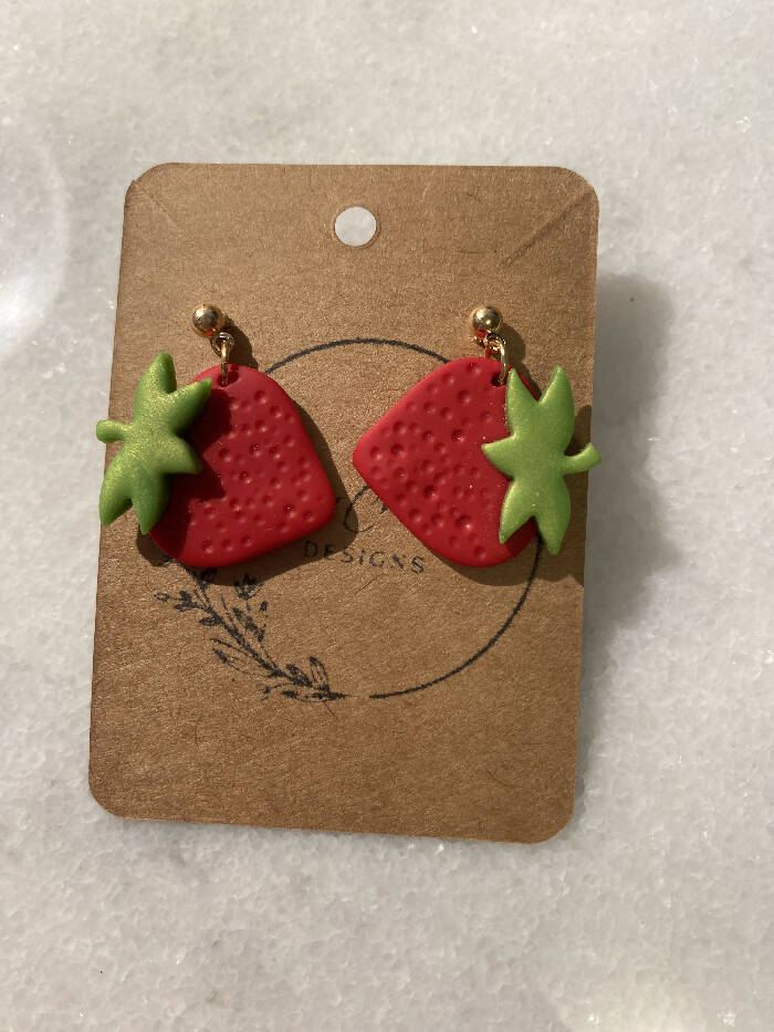 Strawberry stud dangles