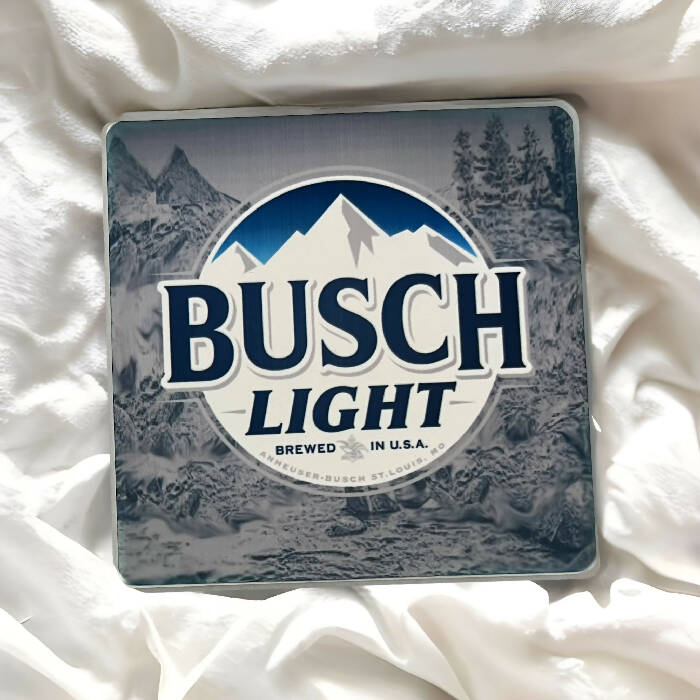 L I G H T beer label coaster