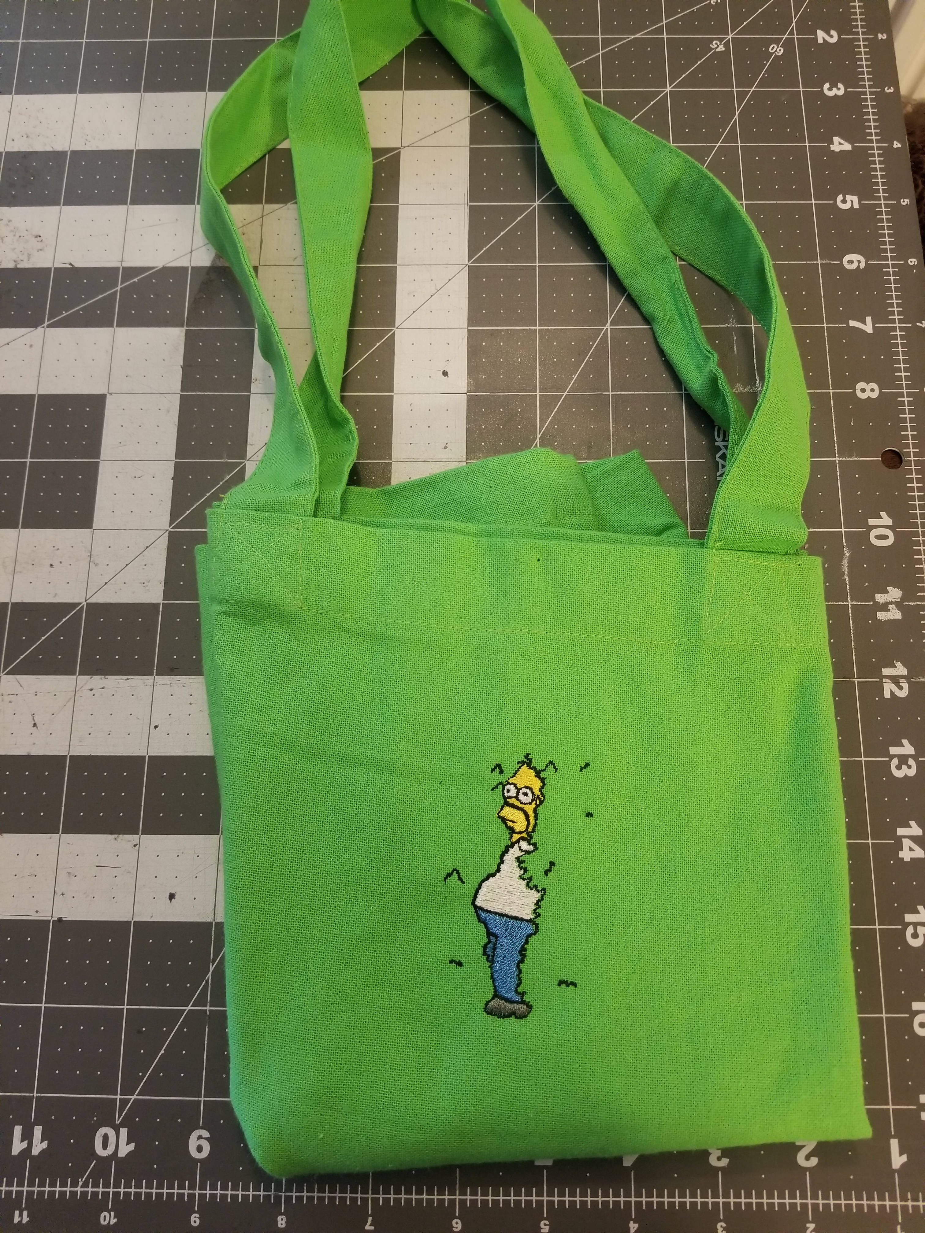 Homer in the Bushes Embroidered Tote Bag