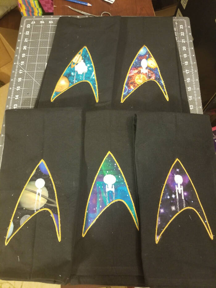 Star Fleet Applique Towel w/5 Ship Options