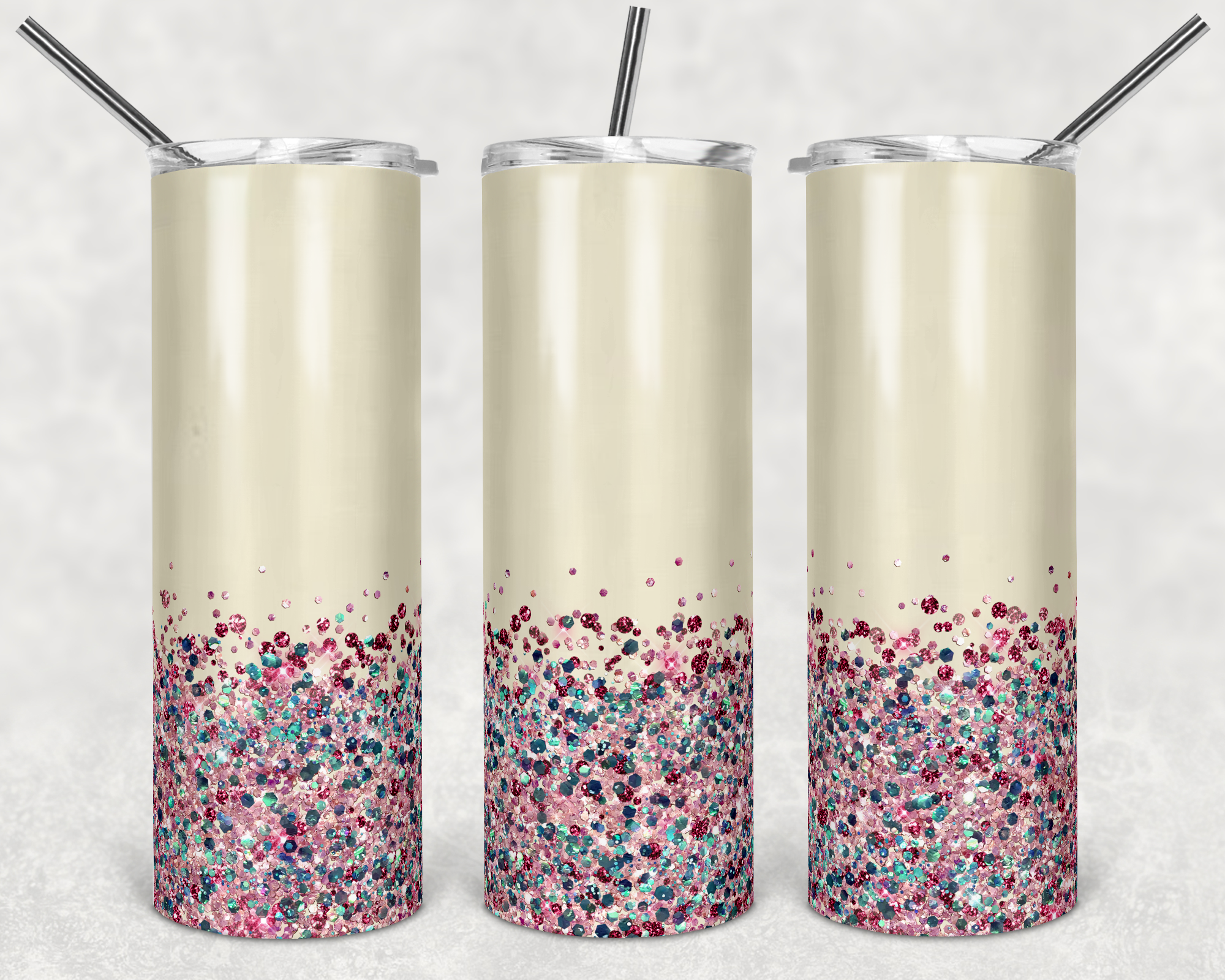 Yellow with Confetti Glitter - 20oz Tumbler