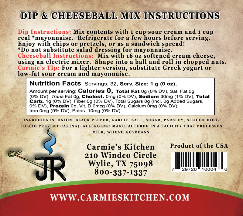 JR's Ranch Dip Mix