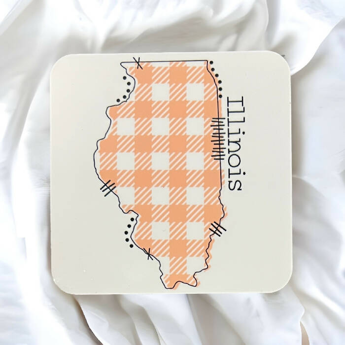 Illinois plaid coaster