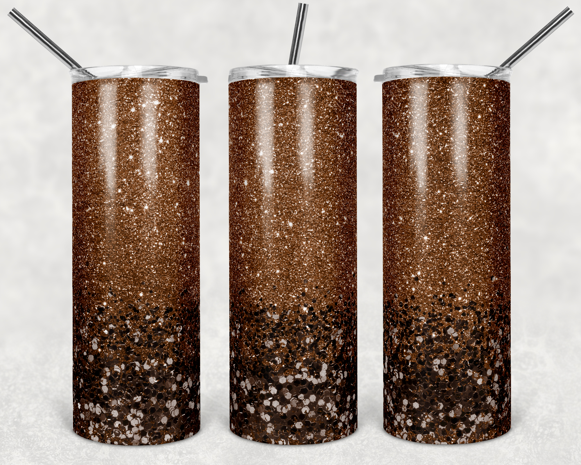 Brown Fine to Chunky Glitter - 20oz Tumbler