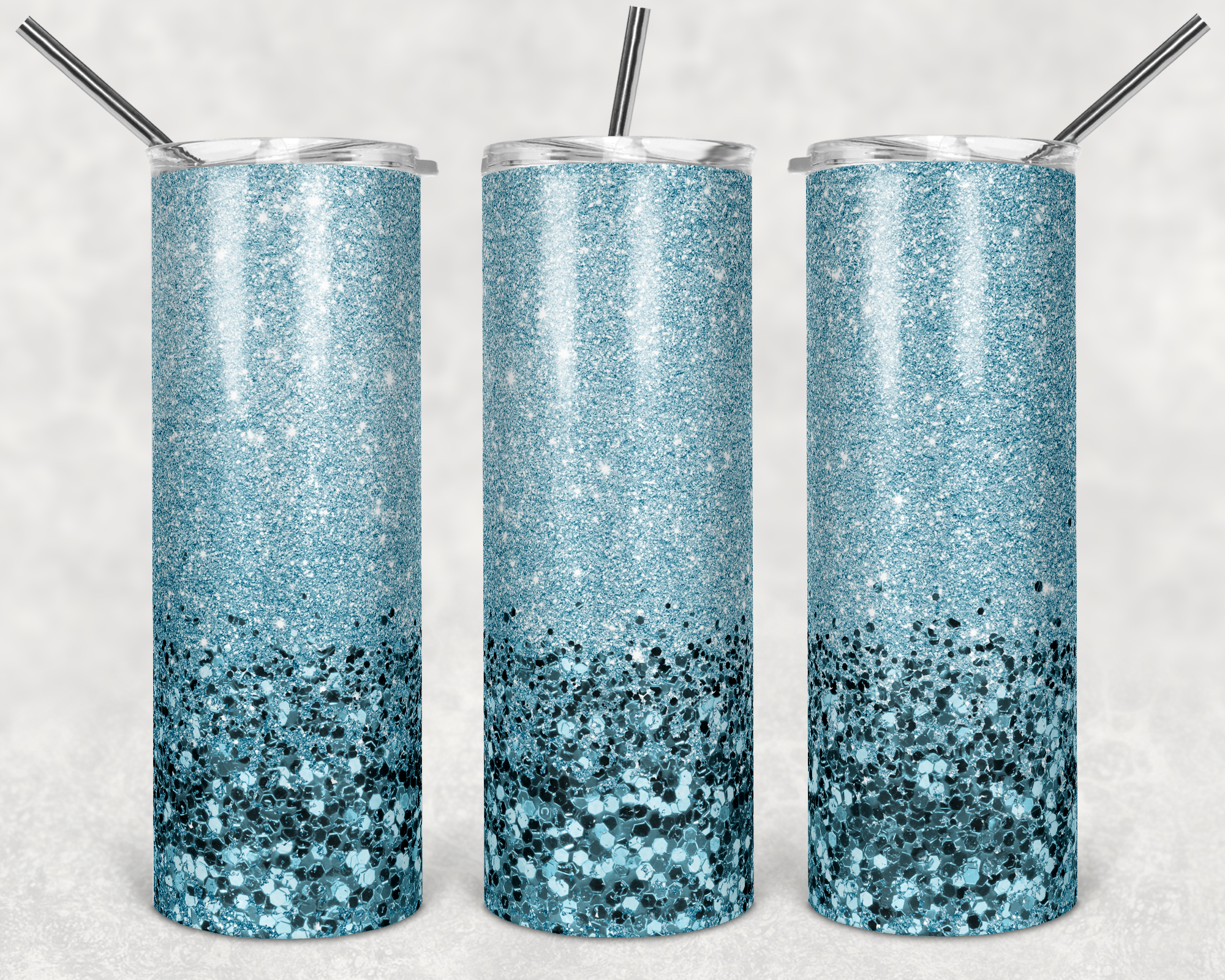 Light Blue Fine to Chunky Glitter - 20oz Tumbler