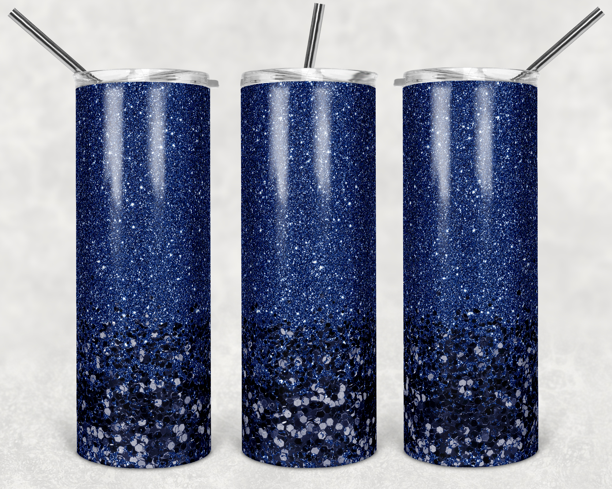 Navy Fine to Chunky Glitter - 20oz Tumbler