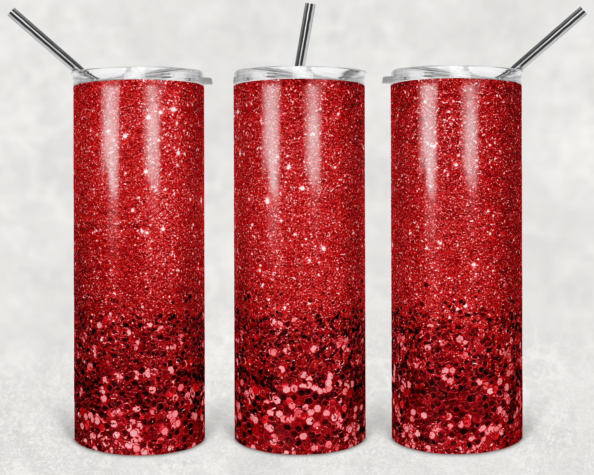 Red Fine to Chunky Glitter - 20oz Tumbler