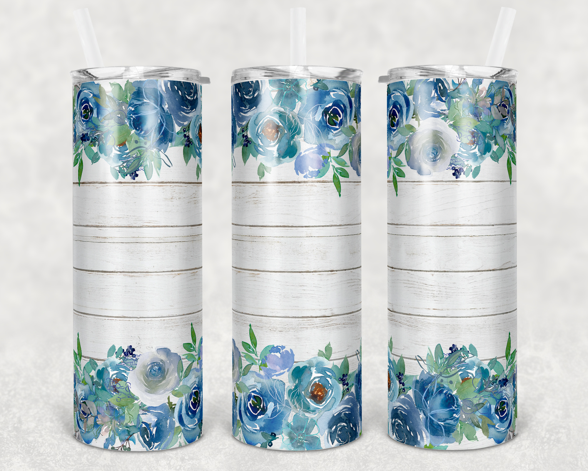 Light Blue Roses - 20oz Tumbler