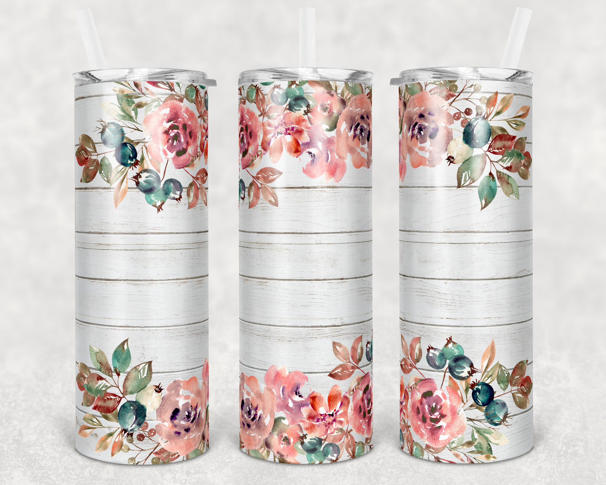 Peach Florals - 20oz Tumbler