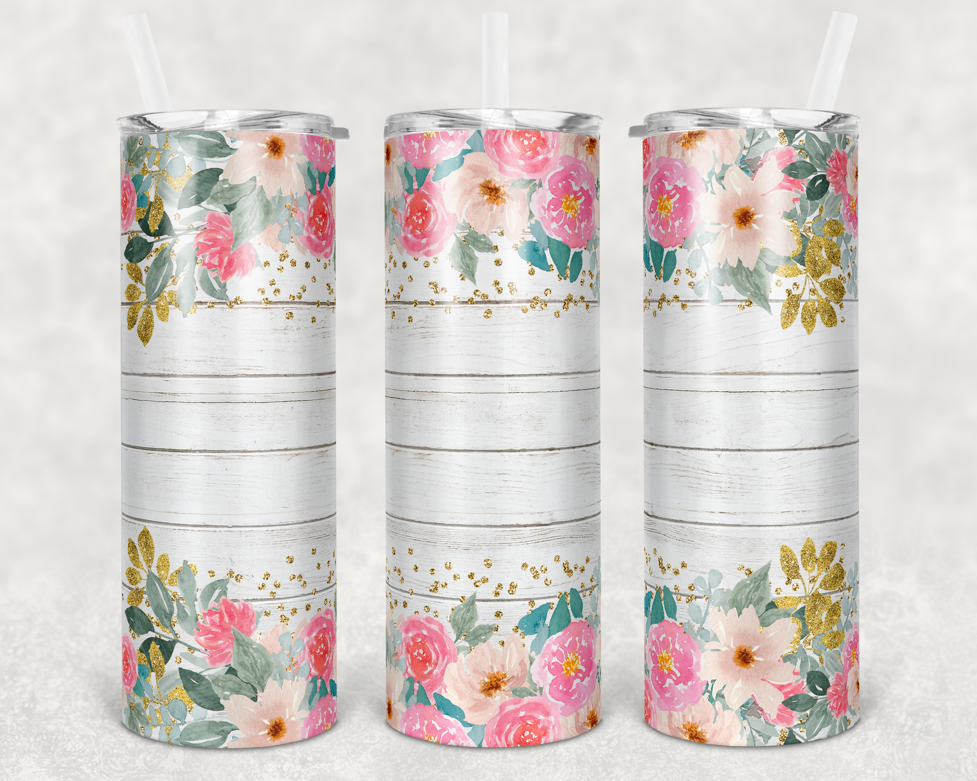 Pink & Gold Florals - 20oz Tumbler