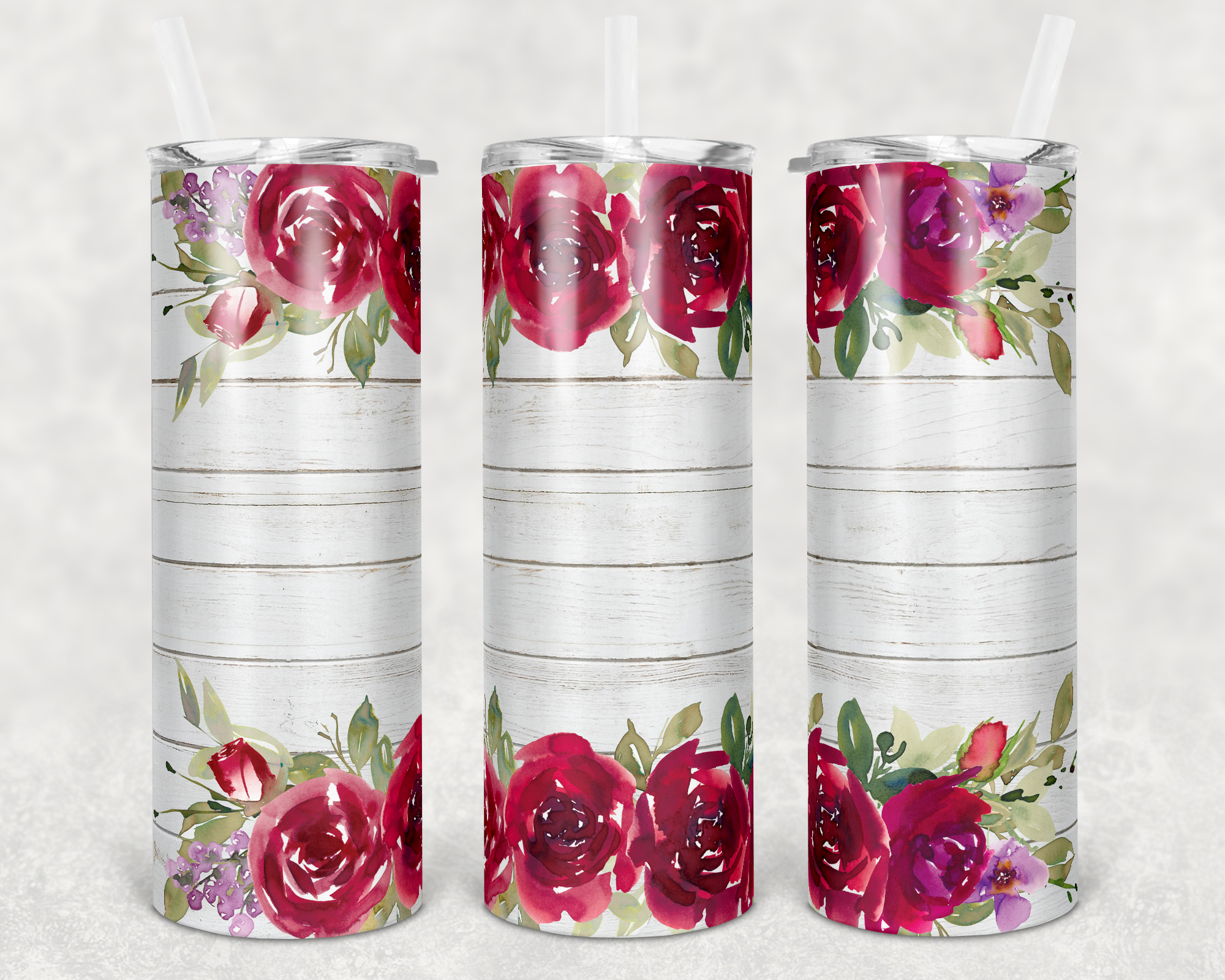 Red Florals - 20oz Tumbler