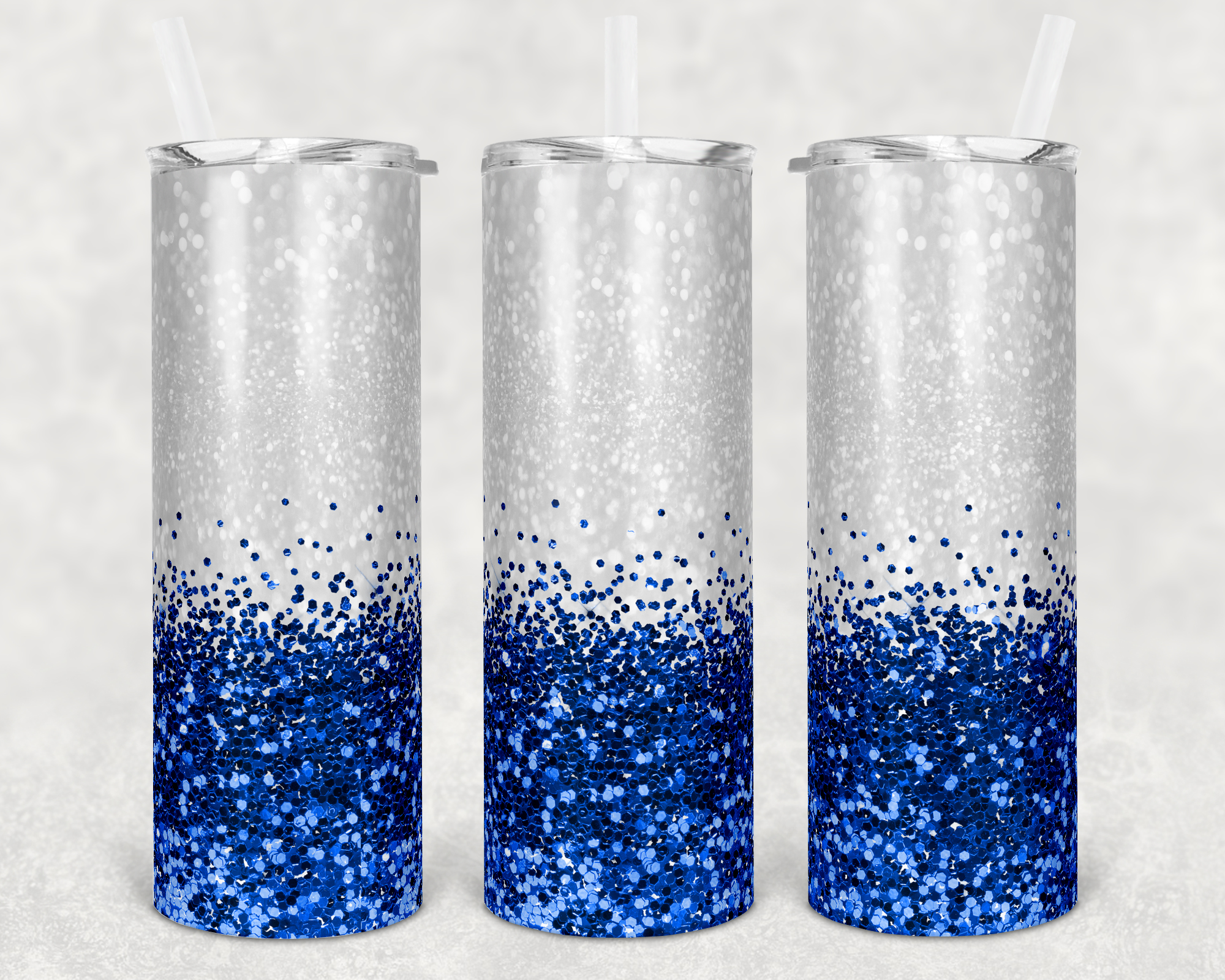 Glitter Bottom Blue - 20oz Tumbler