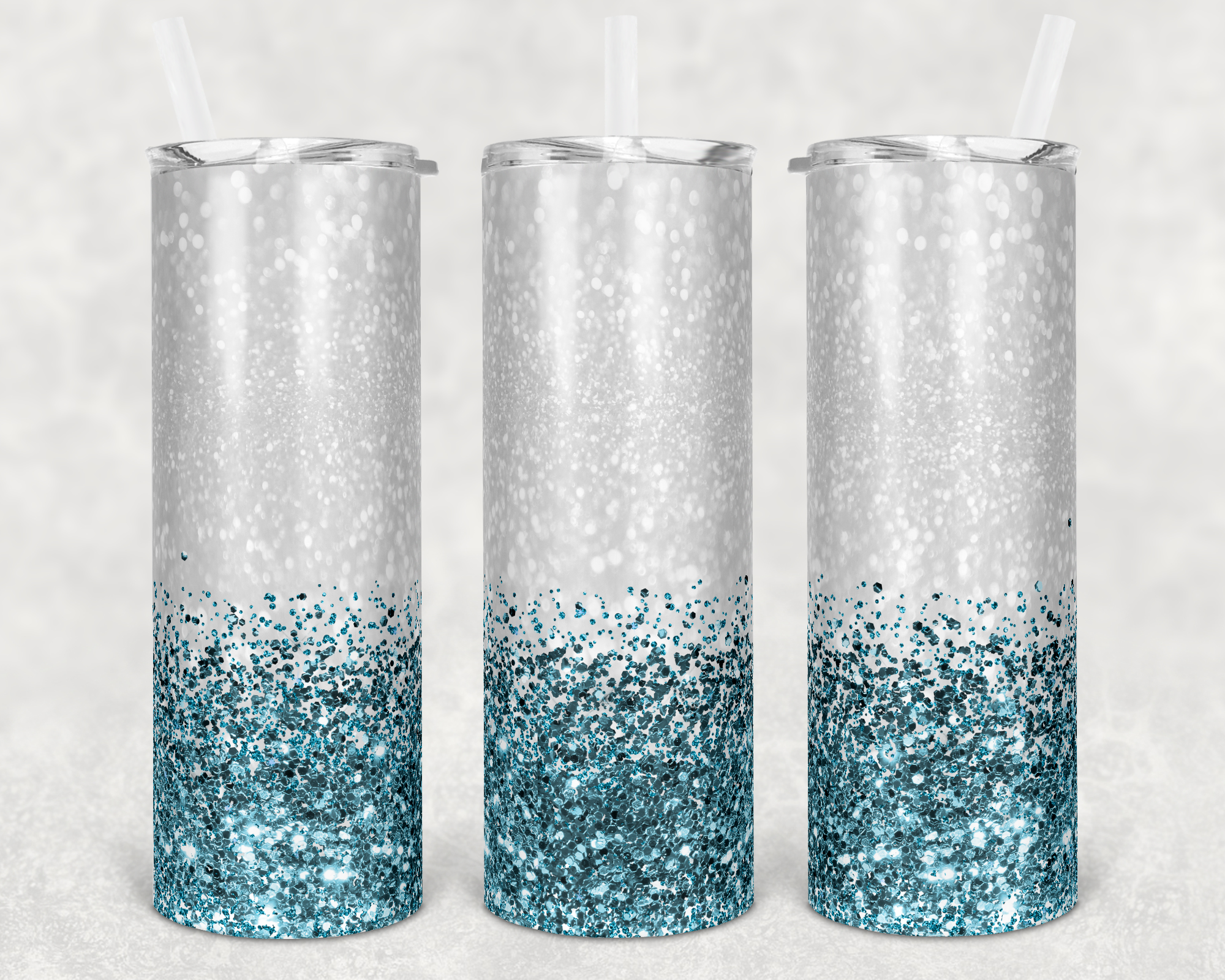 Glitter Bottom Teal - 20oz Tumbler